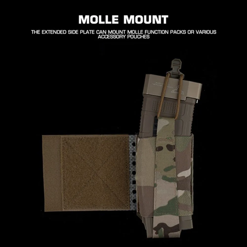 Portador de placa táctica, alas laterales, Molle Universal, colgante en el pecho, placa lateral extendida, accesorios para chaleco - imagen 4