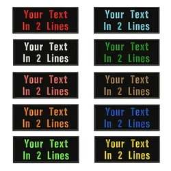 Parche de texto con nombre personalizado, insignia de rayas, planchado o parches, bordado de 2 líneas, 10x4cm