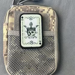 Parche táctico "Ace of Spades Death Card", insignia de moral militar, gancho y bucle estampado, mochila, ropa, pegatina decorativa, brazalete