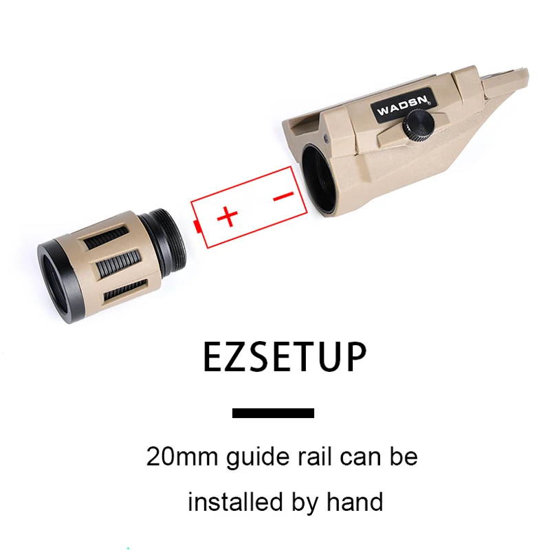 WADSN WML casco táctico de caza al aire libre, luz especial ajustable de 3 velocidades, pistola de aire impermeable, linterna LED de explorador - imagen 4