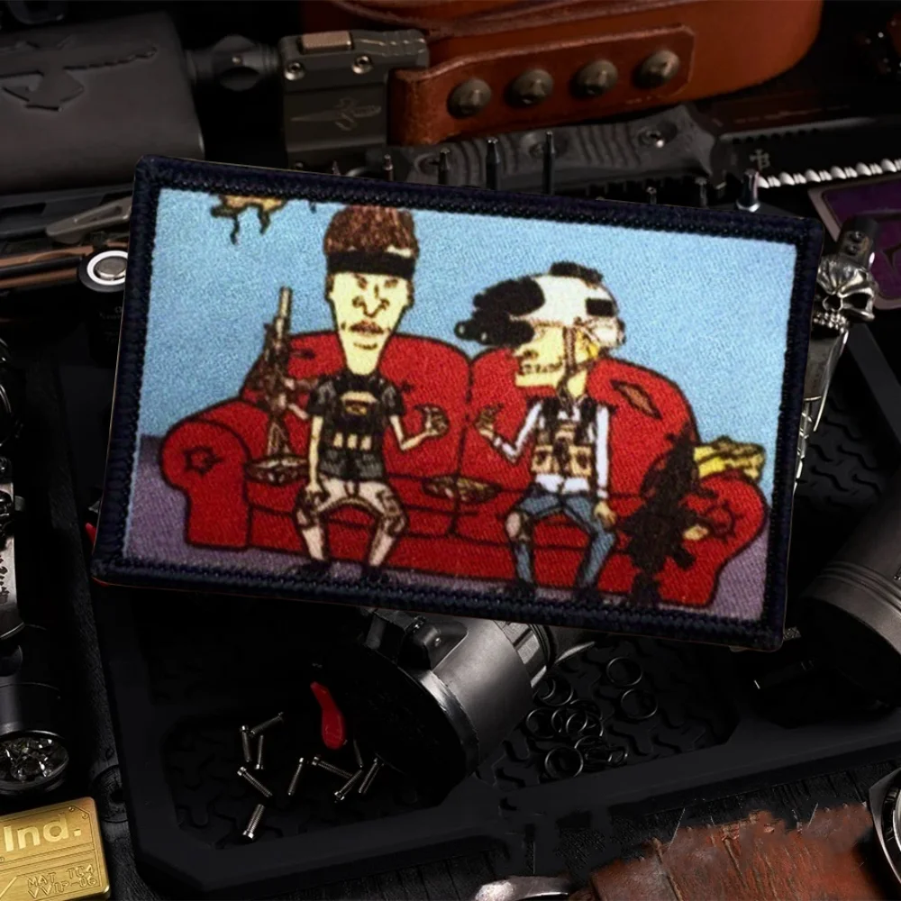 Parche de insignia de moral de soldados de Anime militar, parches de gancho y bucle impresos divertidos, brazalete, mochila táctica, pegatinas para ropa - imagen 5