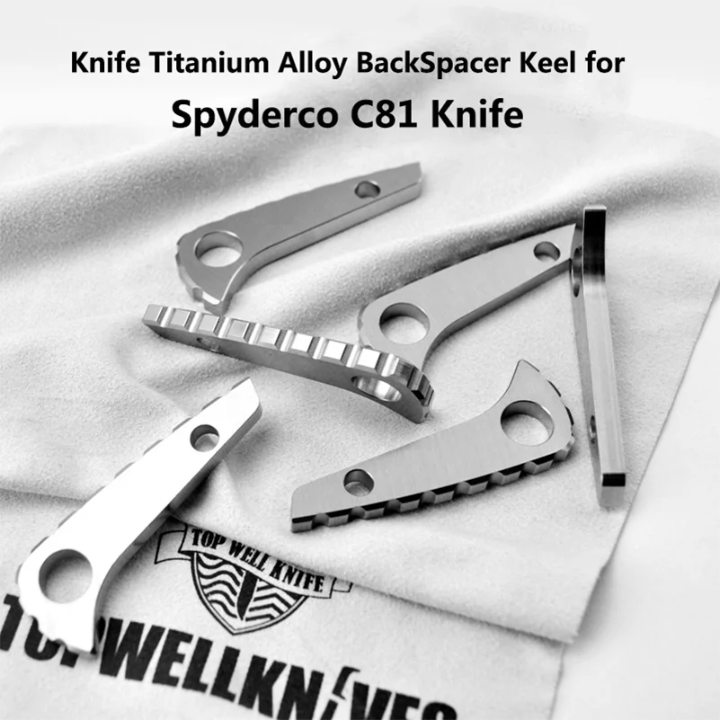 Cuchillo plegable de titanio para Spyderco, espaciador trasero de quilla de columna vertebral, mango de cuchillo, piezas de fabricación DIY, 2 unidades por lote - imagen 4