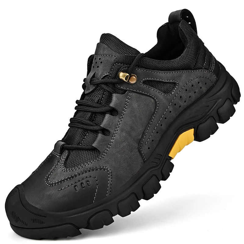 HIKEUP, cómodas zapatillas de Trekking para hombre, zapatos masculinos, suela de goma impermeable, zapatos de senderismo de alta calidad, antideslizantes resistentes al desgaste - imagen 3