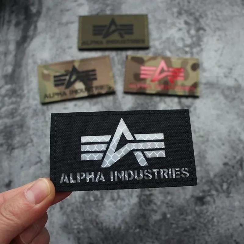 Parche bordado reflectante alfa, brazalete de gancho y bucle, emblema de moral militar, parches tácticos para mochila, pegatina, aplique de combate - imagen 5