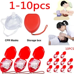 1 UDS-10 Uds. Mascarilla de respiración profesional de primeros auxilios CPR protege rescuistas respiración Artificial reutilizable con herramientas de válvula unidireccional