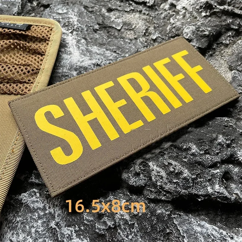 Parches bordados de identificación de seguridad de EE. UU., insignia de moral táctica del SHERIFF con gancho y bucle, pegatina para mochila y camiseta sin mangas - imagen 5