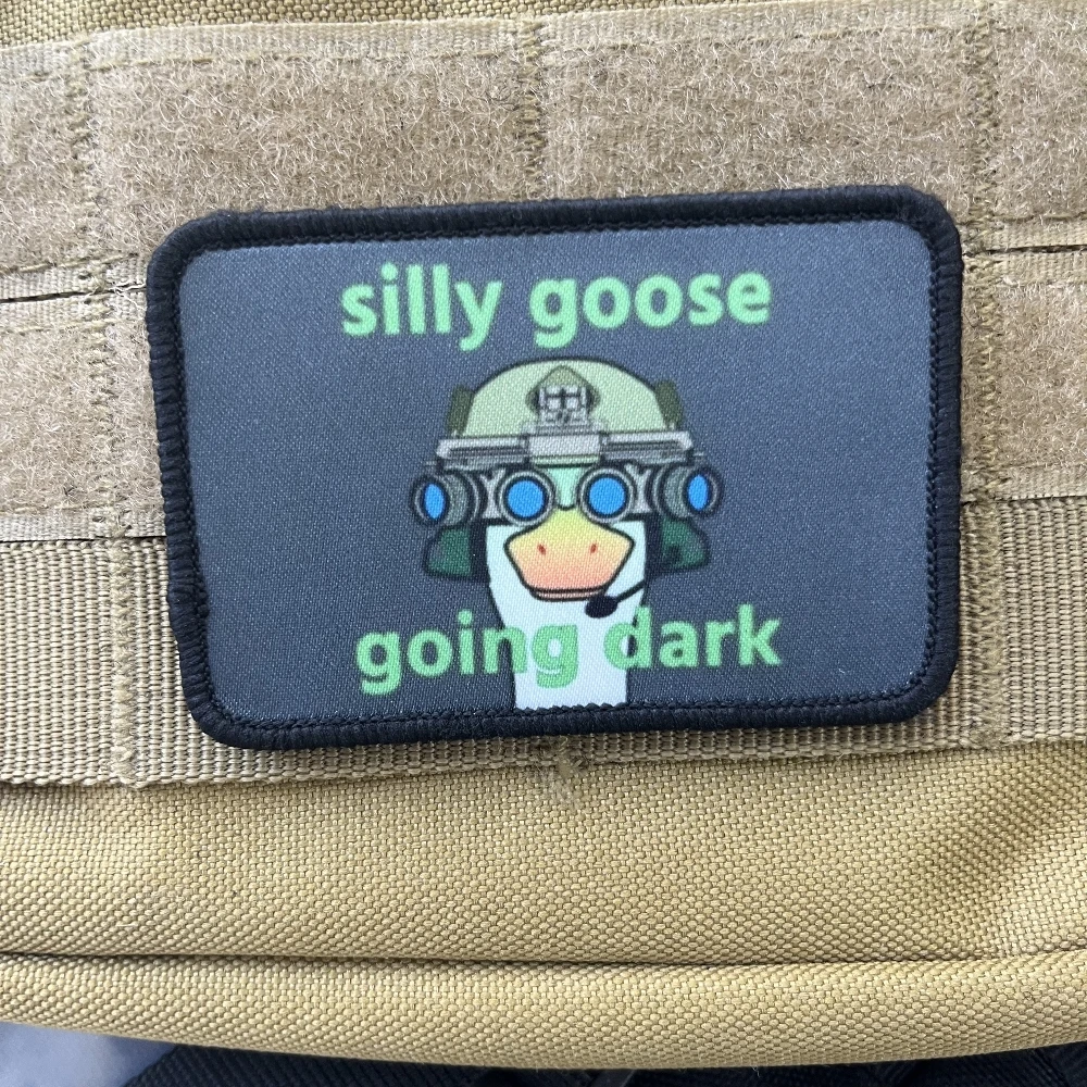 Silly Goose-parches tácticos "no quiero paz", pegatina de gancho y bucle impresa, mochila táctica - imagen 4