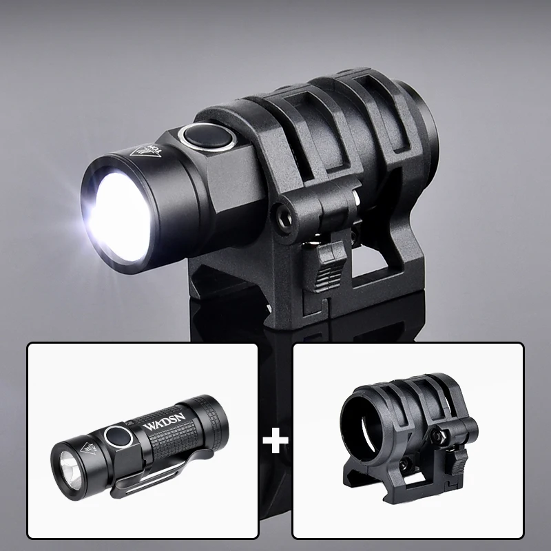 WADSN Mini luz estroboscópica de Metal en miniatura, casco de apertura constante, linterna de caza de explorador al aire libre para riel Picatinny de 20mm - imagen 3