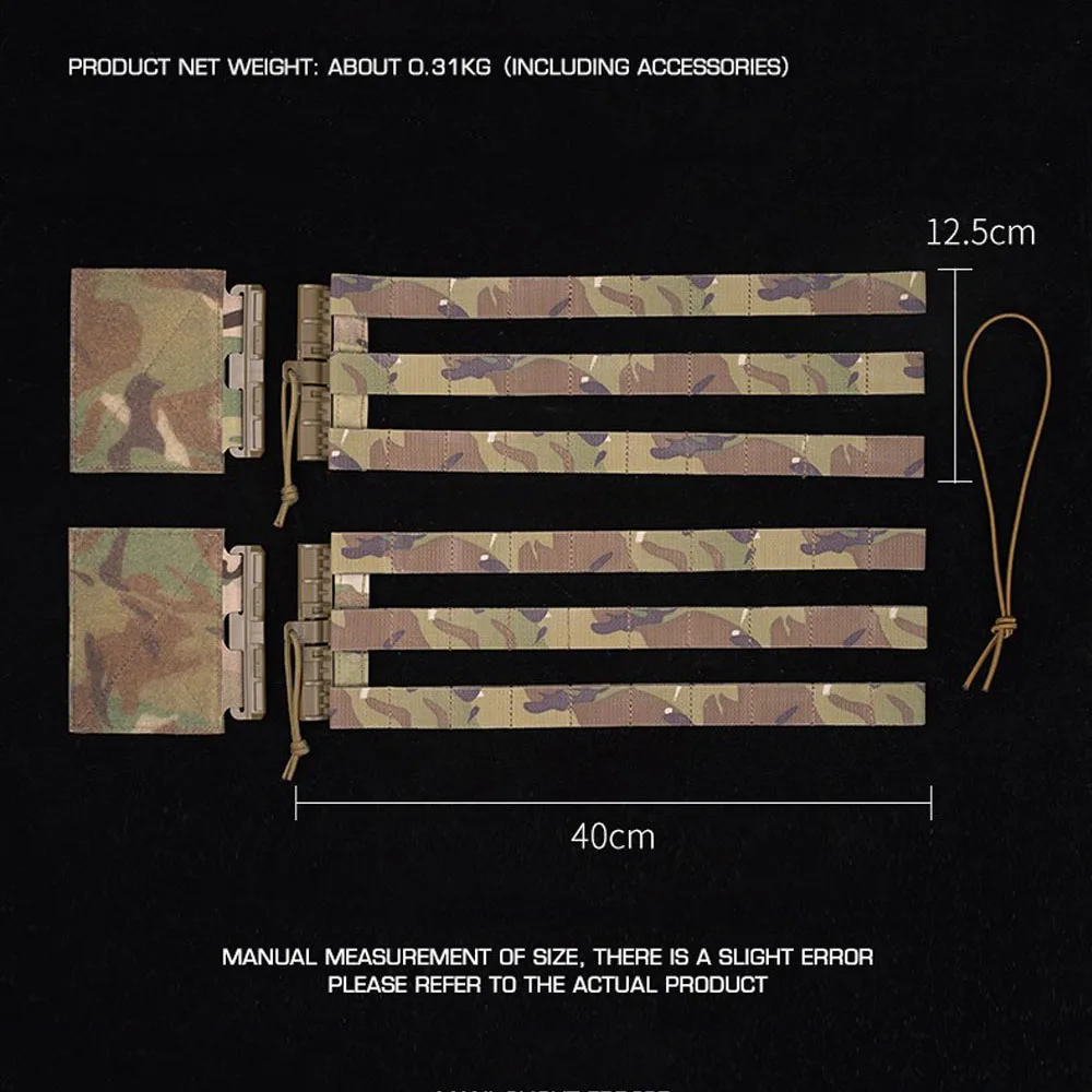 Chaleco táctico con hebilla de liberación rápida, cinturón lateral Molle para JPC AVS CPC, chaleco de caza, faja portadora de placa, equipo ajustable - imagen 3