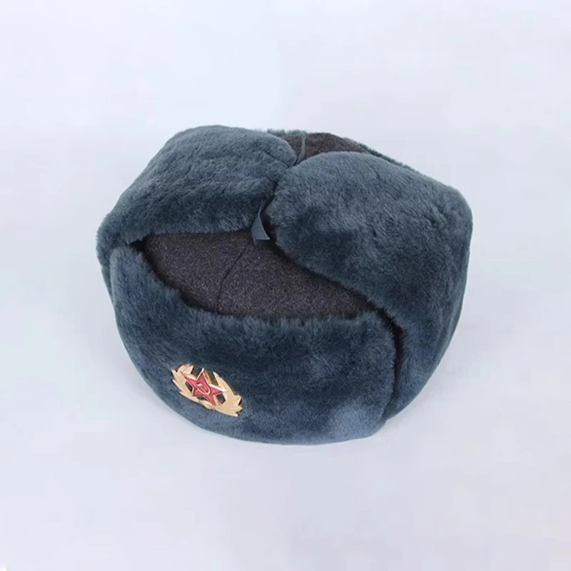 Ushanka Gorro de algodón cálido y grueso Gorro de invierno gris Gorro de Lei Feng capitoné - imagen 4