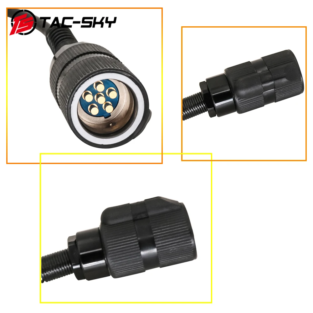 TAC-SKY Adaptador de auriculares tácticos PTT de cabeza negra de 6 pines para AN/PRC 148 152 Compatible con auriculares COMTA SORDIN versión Civil - imagen 5