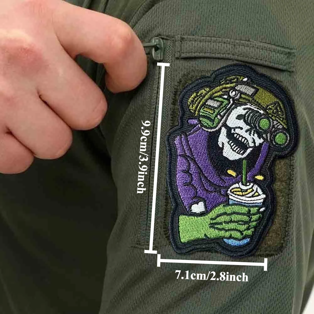 Parche táctico del grupo de observaciones hacia adelante, parches bordados con gancho y bucle de calavera, insignia de moral del ejército militar, pegatinas para mochila - imagen 3