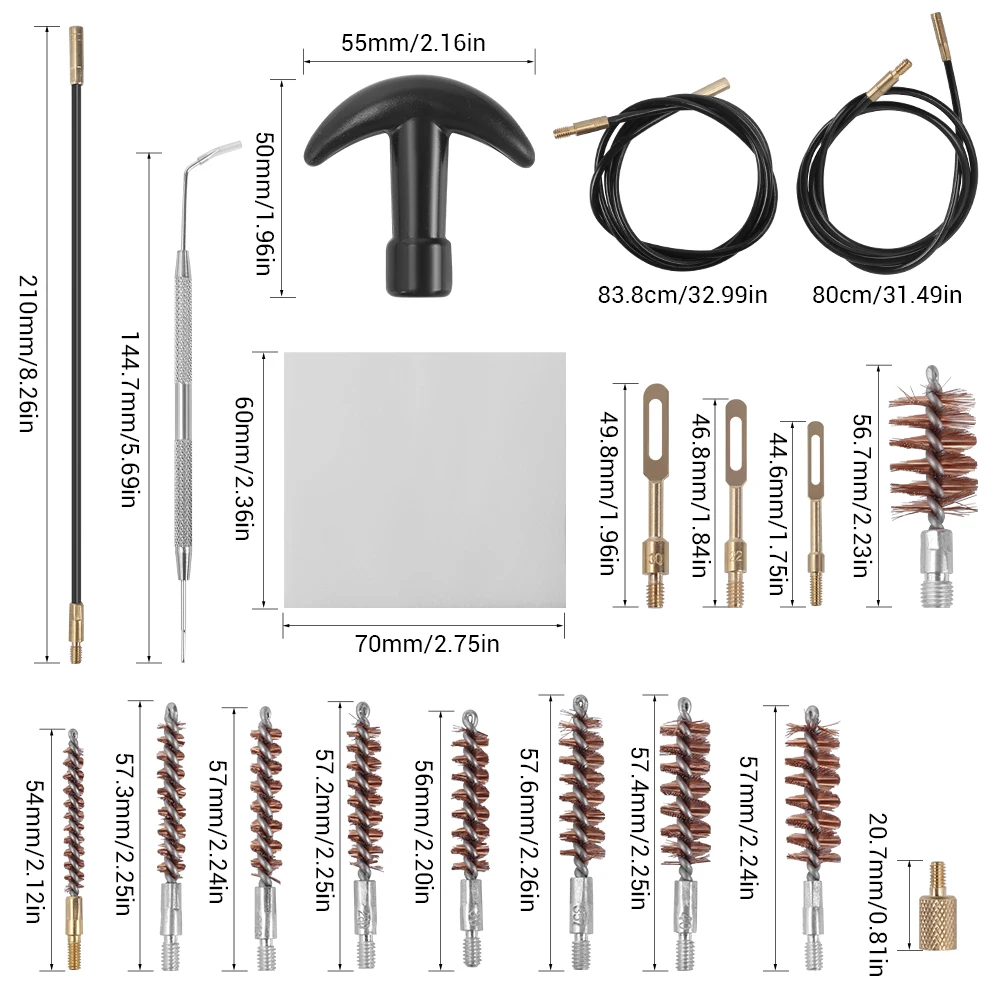 Kit limpieza armas táctica – Cabezales cerdas latón para pistola y rifle - imagen 5