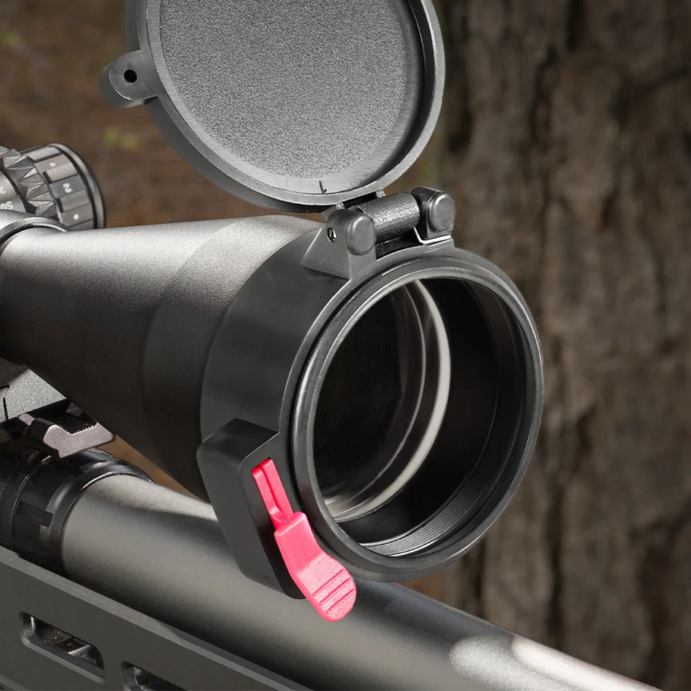 Cubierta de lente de alcance de Rifle, cubiertas de alcance de apertura rápida de 39,4-48mm con tapa protectora de alcance óptica a presión para mira telescópica - imagen 4