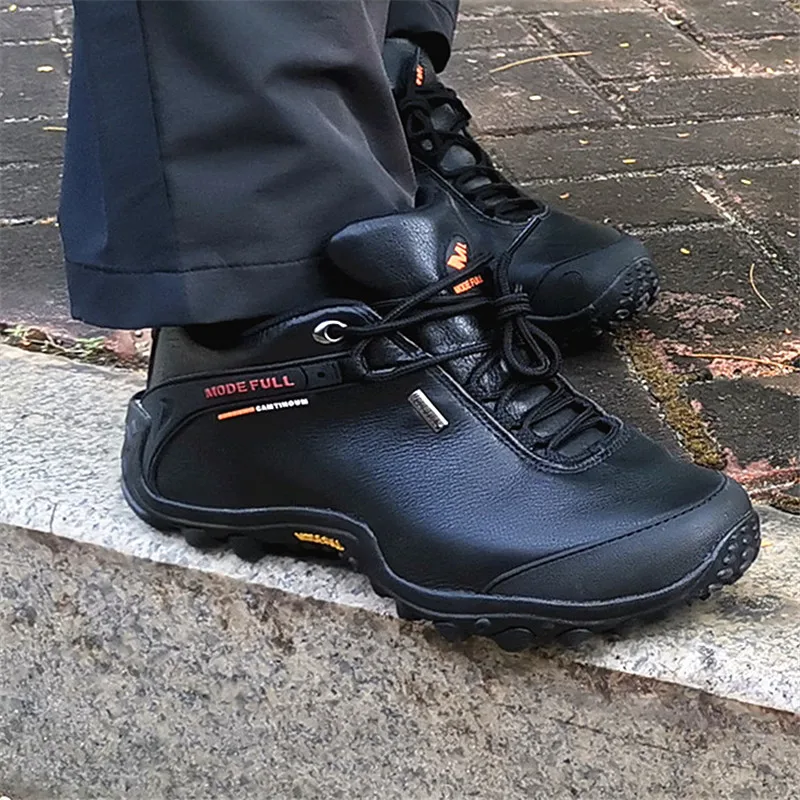 Zapatos de senderismo de cuero de vaca para hombre, botas de caza para mujer, zapatos de nieve impermeables para exteriores, zapatillas para caminar en montaña y escalar - imagen 5