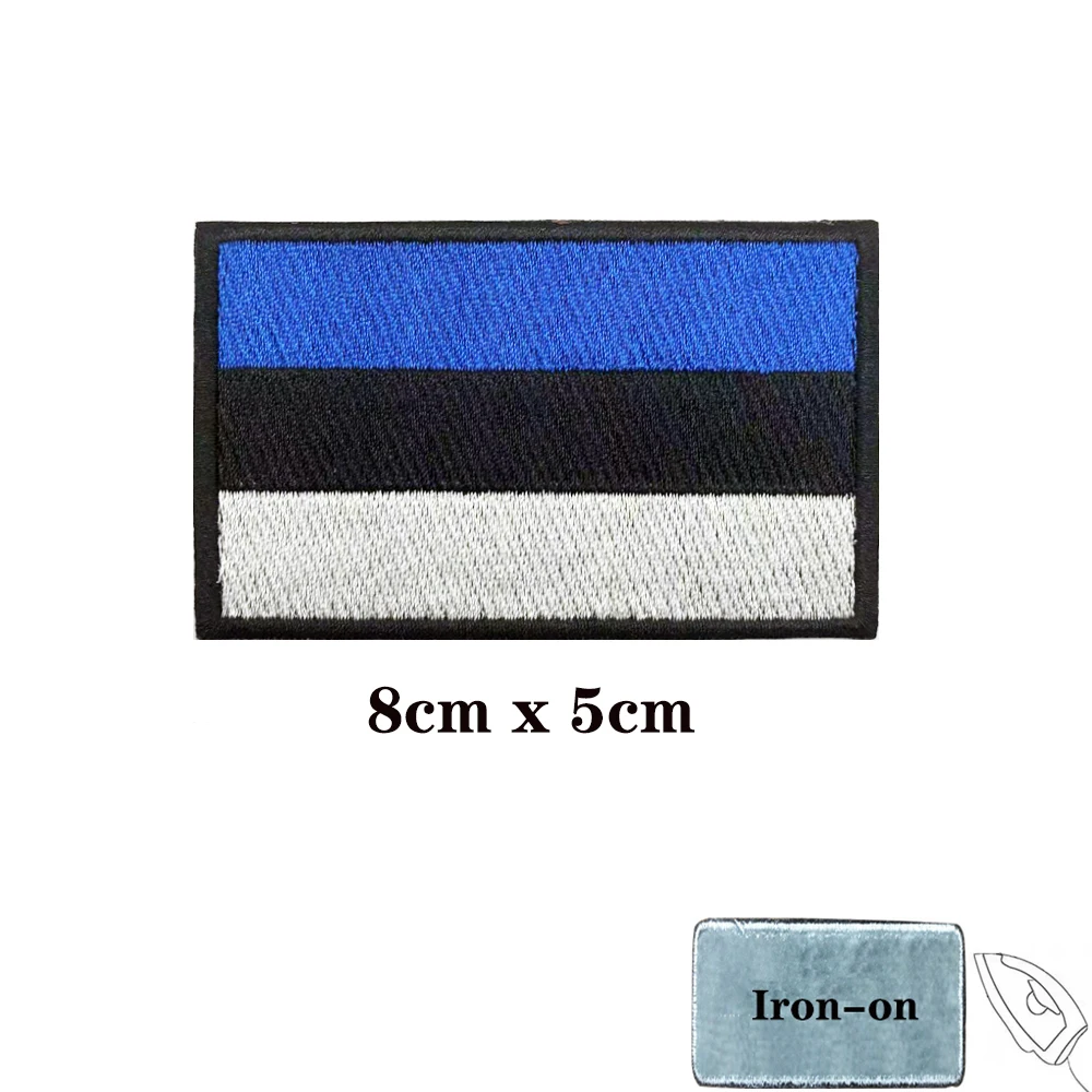Banda para el brazo de la bandera de Estonia, parche bordado de Velcro o planchado, insignia de tela, raya Moral militar, 1 unidad - imagen 2