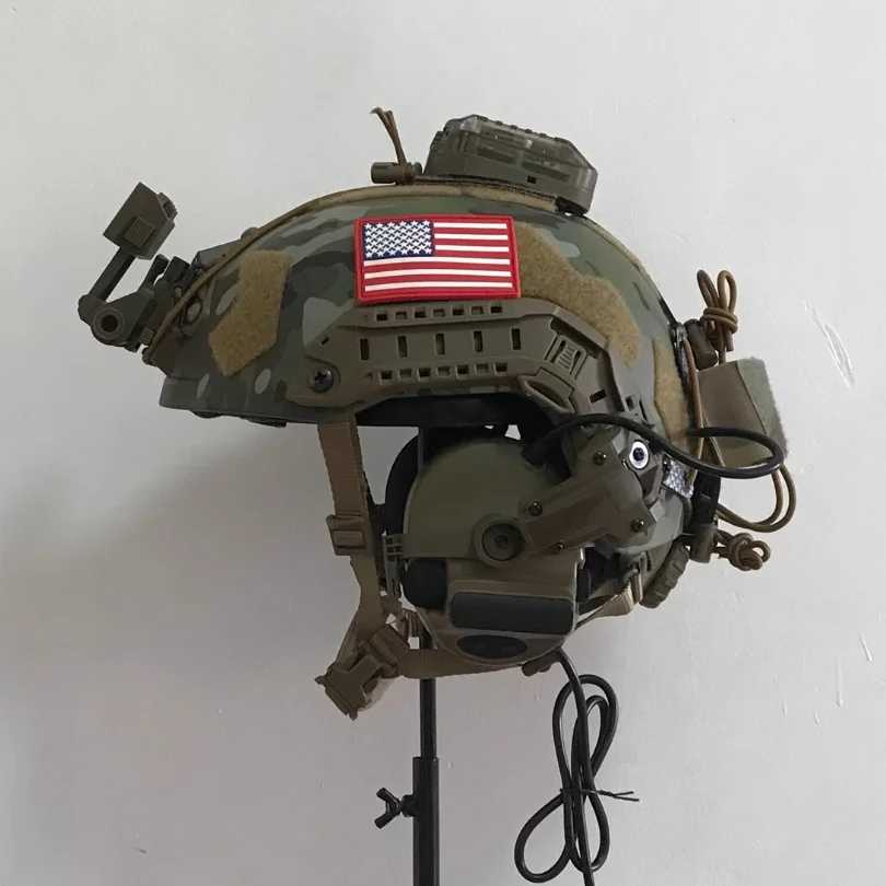 Casco táctico Airsoft FAST SF de corte alto, conjunto con modelo de visión nocturna PVS31, auriculares, luz de señal, rango de disparo, equipo de Cosplay - imagen 5