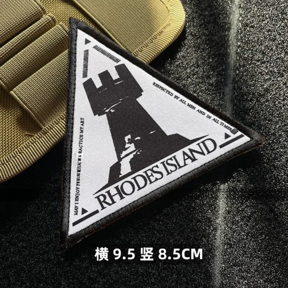 Insignia de moral IR reflectante de Rhodes Island, accesorios de bolsa táctica, Parche de gancho y bucle, emblema binario de Anime Arknights para uniforme - imagen 4