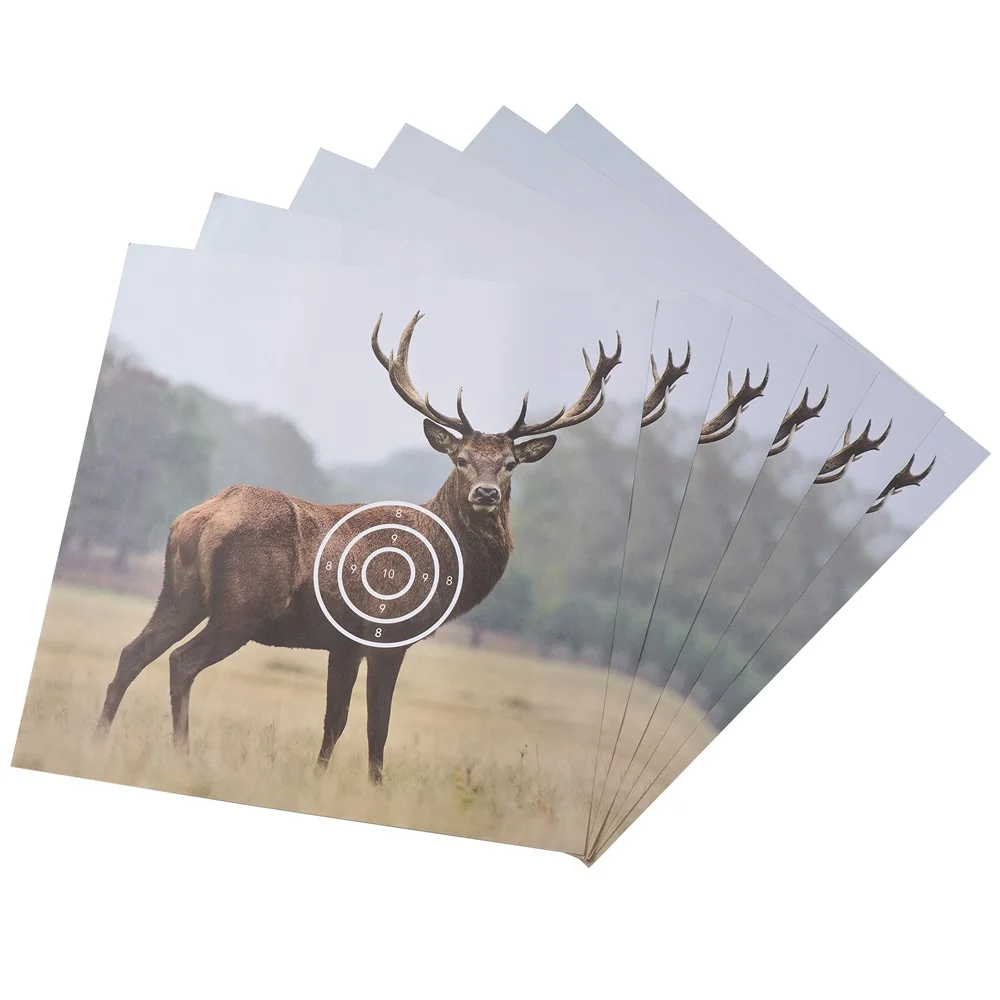 3 6 uds objetivo de ciervo 40x40cm objetivos de tiro altamente visibles, objetivo de ciervo realista para tiro con arco, objetivo de papel de animales no reactivo - imagen 5