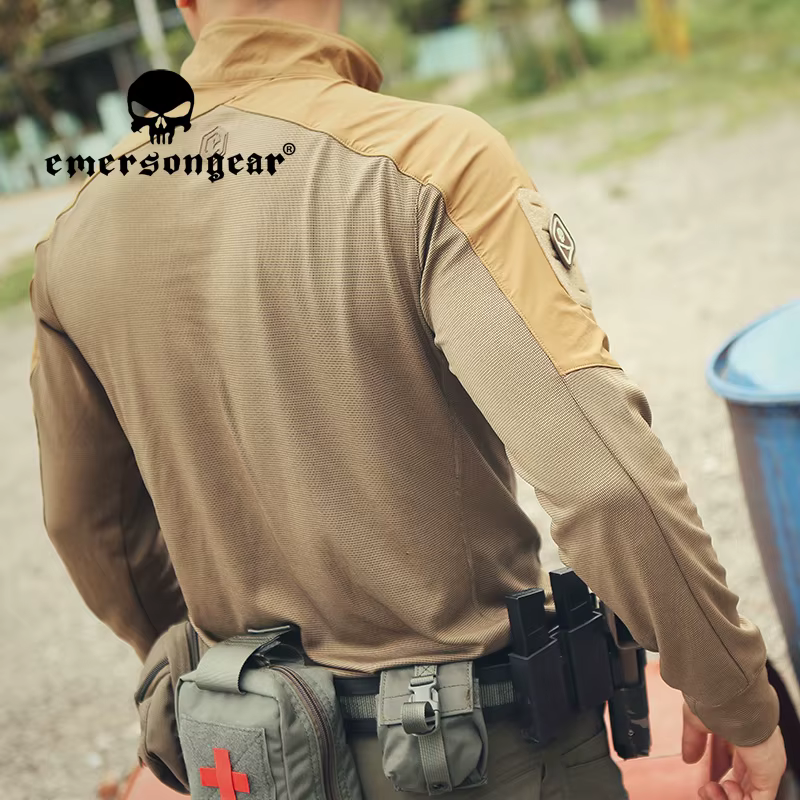 Emersongear etiqueta azul táctica UMP Frogmen camiseta de manga larga diseño de empalme de camuflaje para caza combate EMB9587 - imagen 3