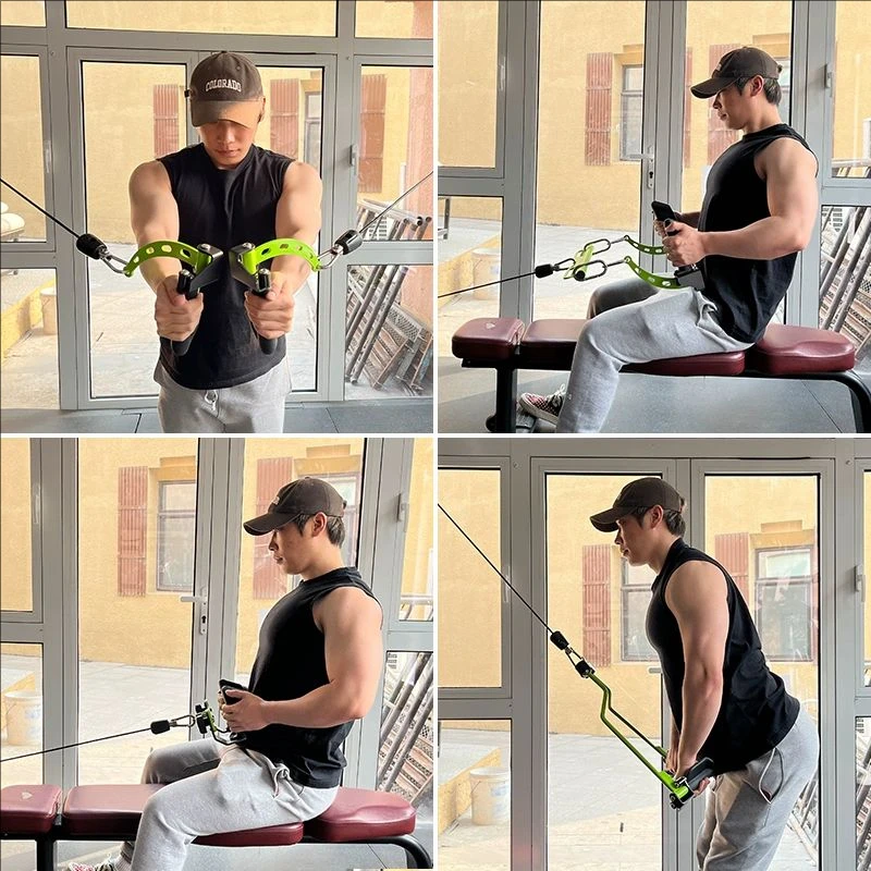 Mango de entrenamiento para bíceps y tríceps, gimnasio en casa, 8 Uds., barra de tracción Lat, accesorio de fila de barra en T, barra en V, máquina de Cable con mango de fila - imagen 4