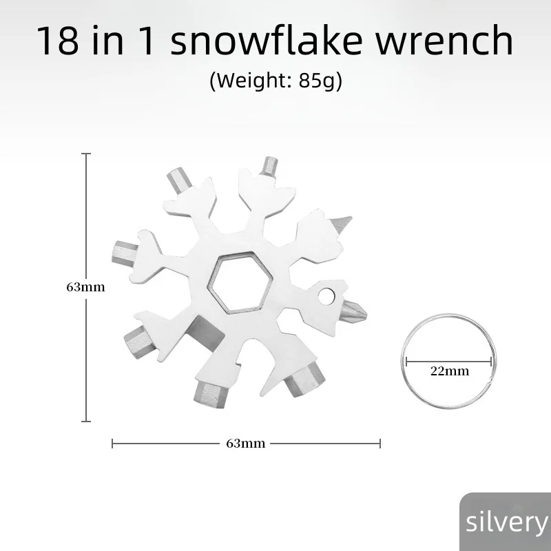 Llave multifuncional copo de nieve para camping y aire libre - imagen 4