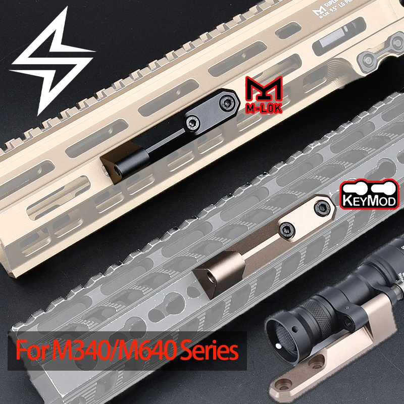 WADSN Base de linterna de Metal para linterna M340 M640, Kit de montaje en riel Mlok, soporte de montaje compensado para linterna de aluminio