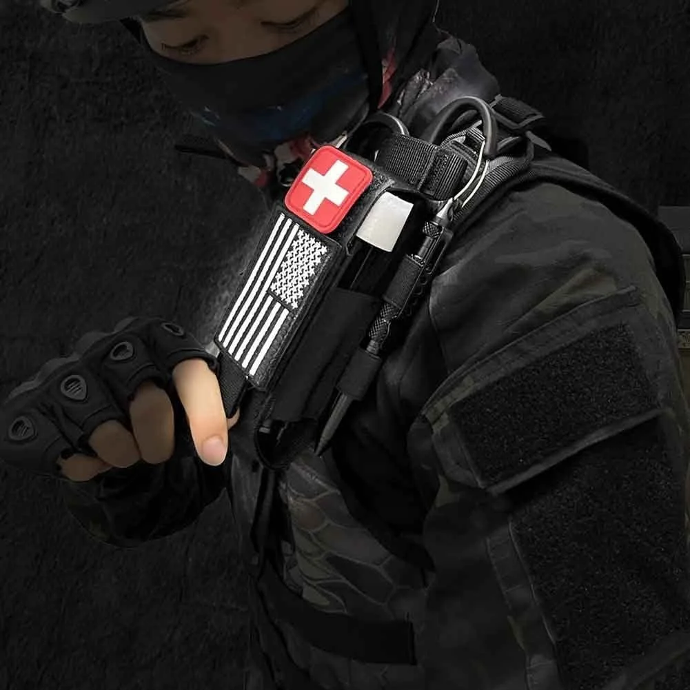 Bolsa de torniquete Molle 1000D mejorada de 2 piezas, fundas de bolsa de torniquete médico táctico, equipo de tiro de caza Airsoft al aire libre - imagen 2