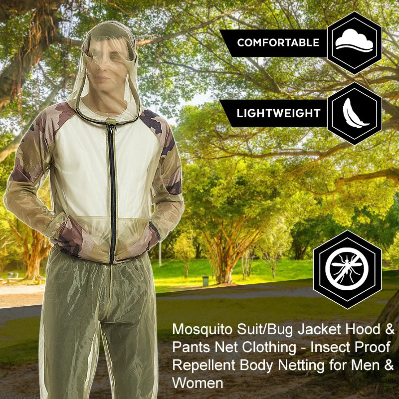 Outdoor Protection Mosquito Repellent Suit Bug Jacket Mesh Hooded Fishing Clothes Camping Hunting Jacket Insect-proof Mesh Shirt - imagen 5