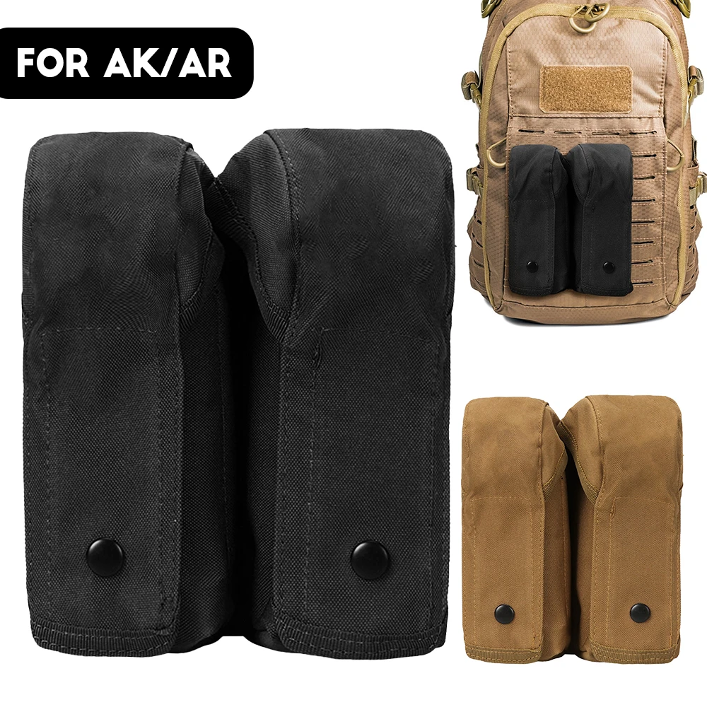 Bolsa táctica para revistas, bolsa doble Molle Mag para AK AR M4 Mag, funda, cinturón, riñonera, chaleco, bolsas para caza, accesorio Airsoft