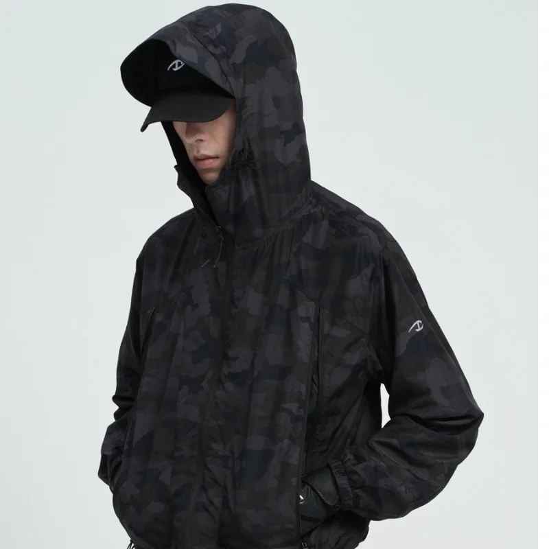 Ropa de protección solar absorbente con tres cremalleras de camuflaje para hombre, ropa de protección solar ultraligera para verano al aire libre - imagen 3