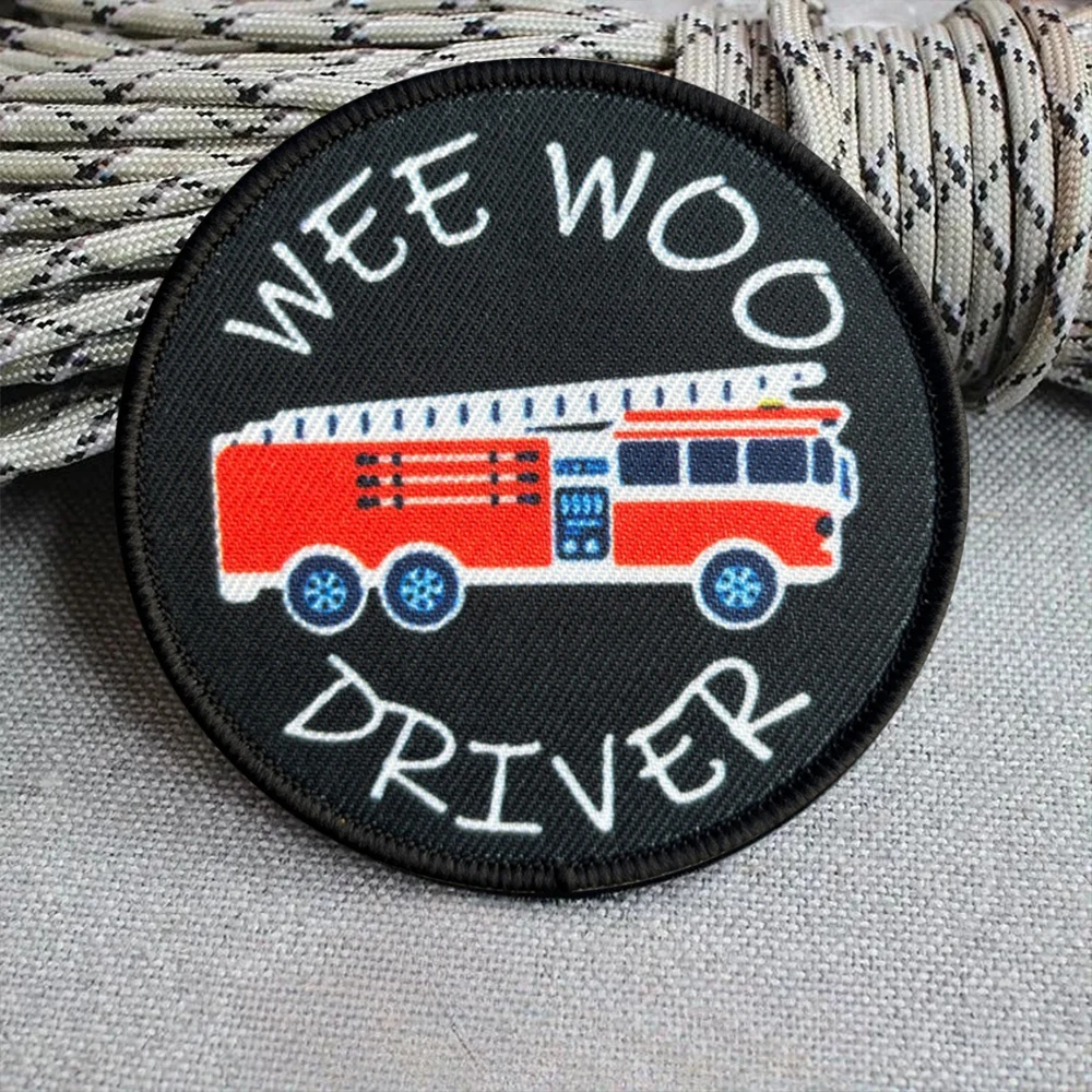 Parche táctico de bombero para conductor Wee Woo, rescate de moral militar y parches de gancho para fuego, equipo, apliques para mochila del ejército - imagen 4