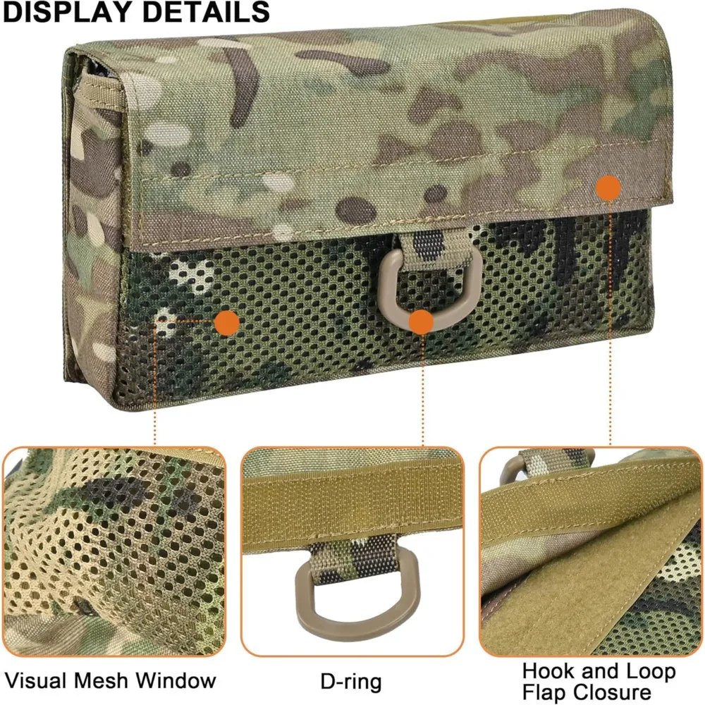 Bolsa táctica, bolsa de inserción Modular, bolsa de administrador, bolsa organizadora de almacenamiento con ventana de malla, bolsillo de utilidad, accesorios para mochila - imagen 4