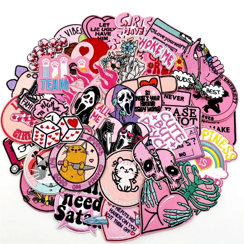 Surtido parches bordados punk para planchar DIY ropa chaqueta vaquera - imagen 3