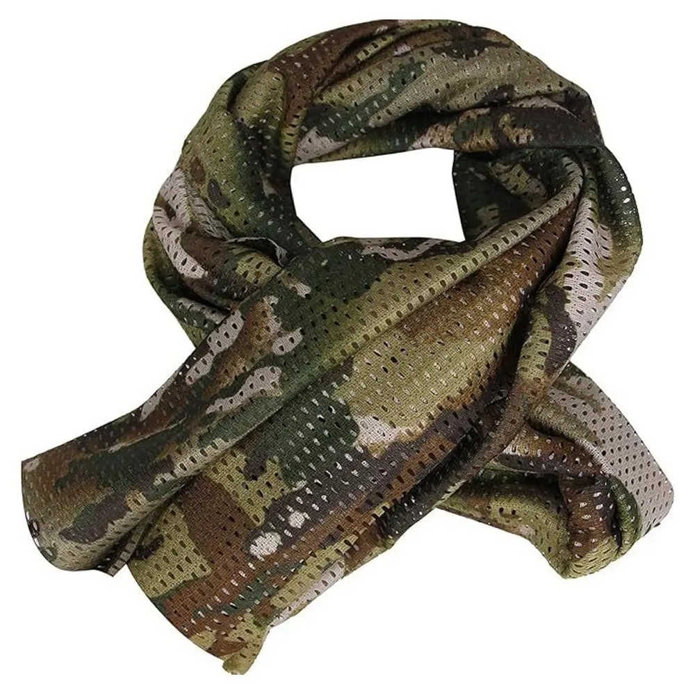 Tatticas de caza bufanda de malla de camuflaje transpirable 150x60CM bufanda de estilo táctico a prueba de viento al aire libre NA82