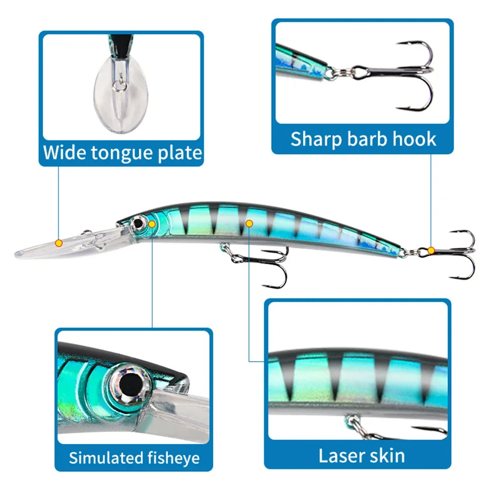 Señuelo de Pesca Minnow, 15,3 cm/16g, Crankbait, Peche, lubina, carpa, Lucio, Trolling, Wobbler, cebo Artificial, aparejos de Pesca - imagen 4
