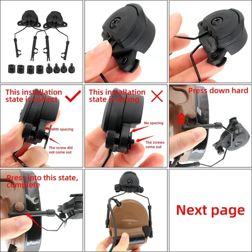 TS TAC-SKY COMTA I II III Tactical Headset Compatible with  Wendy EXFIL Tactical Helmet Rail Adapter - imagen 5