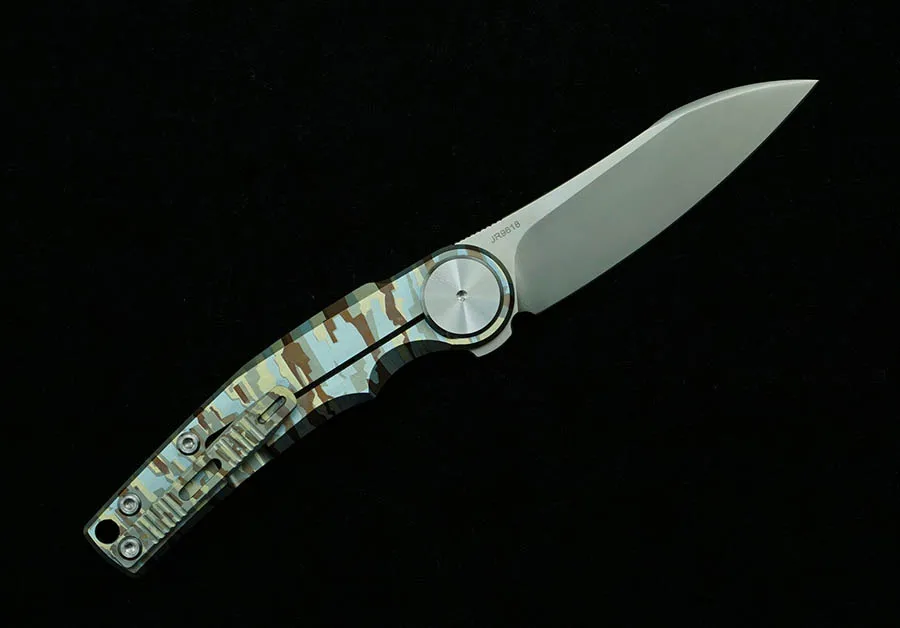 Navaja plegable M390 titanio – Cuchillo EDC táctico supervivencia - imagen 3