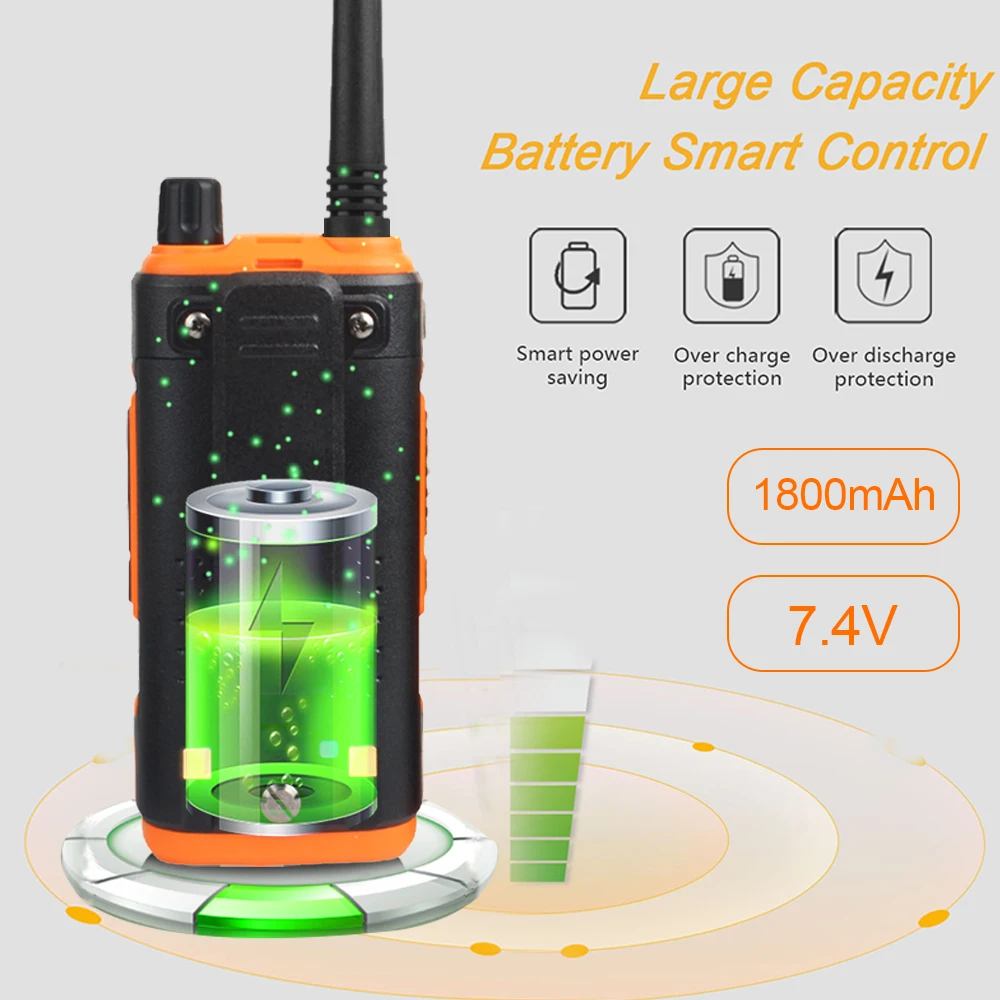Baofeng-walkie-talkie portátil UV-17, dispositivo con pantalla a Color de 1,77 pulgadas, cargador tipo C, VHF, UHF, con función de partición, Radio FM, 5W - imagen 4