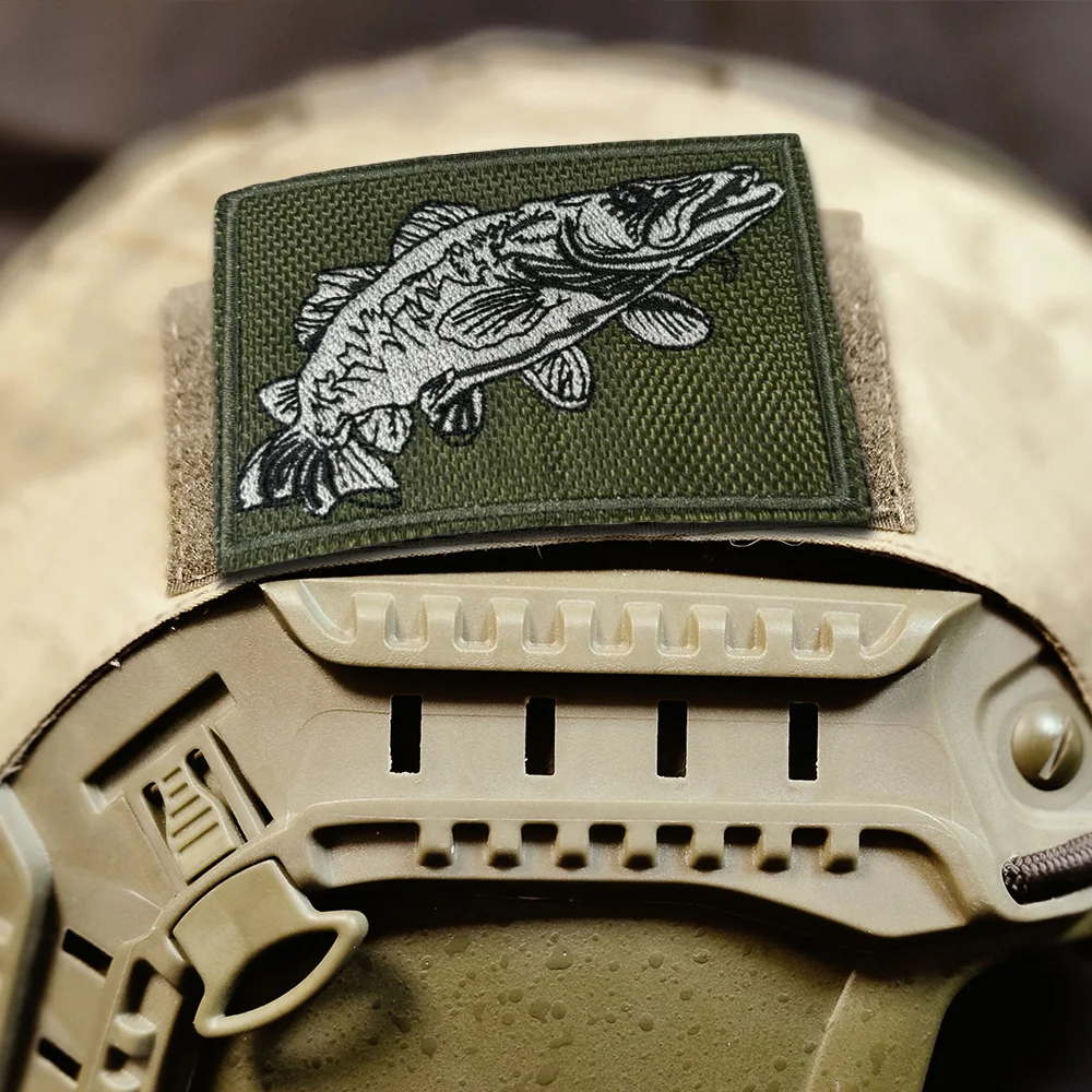 Parches tácticos de pesca, parche bordado con gancho y bucle fantasma, insignia de moral del ejército militar, brazalete, pegatinas para mochila - imagen 5