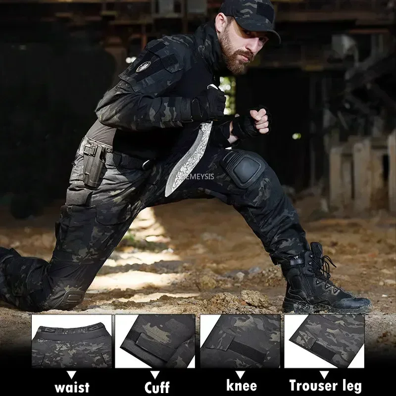 Conjunto de uniforme de camuflaje táctico para hombre con rodilleras y coderas G3 para actividades de caza y combate al aire libre - imagen 3
