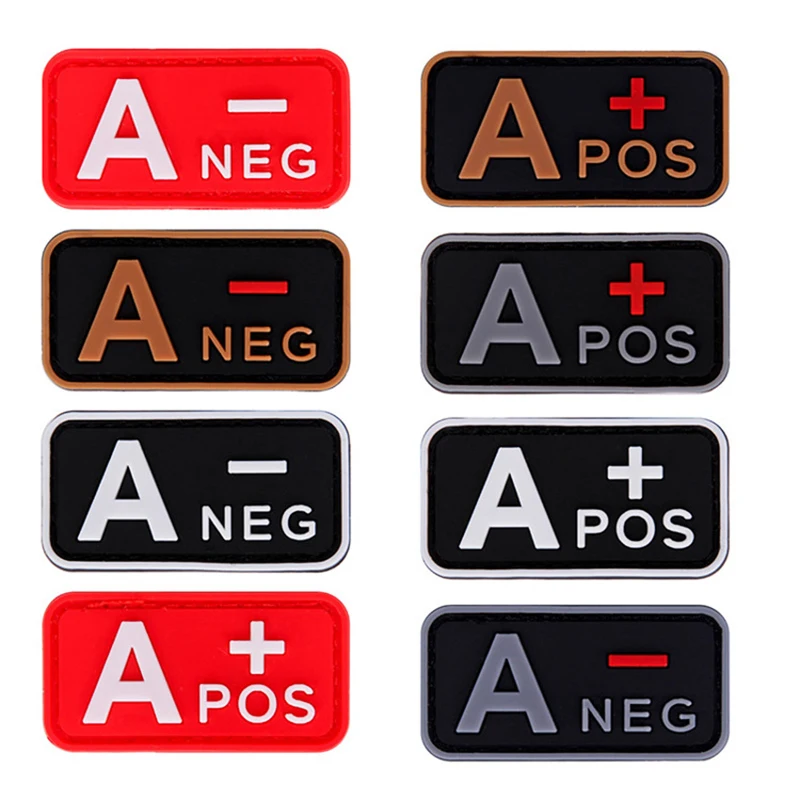 Parches de PVC con gancho y bucle, tipo de sangre, insignias, apliques para ropa, gorra, bolsa, parche militar, ropa de costura - imagen 4