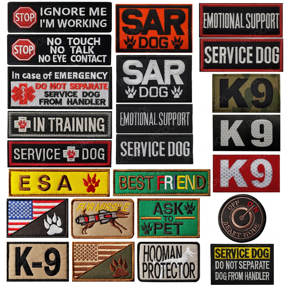 Mejor amigo servicio perro trabajando en entrenamiento SAR ESA pregunte insignias para mascotas K9 modo bestia mejor amigo parche para arnés chaleco Collar correa
