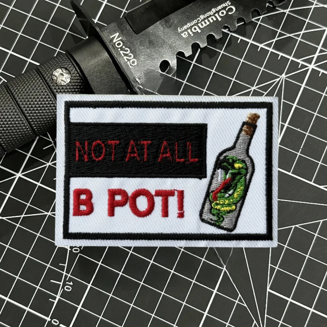 No en todos parches, insignia de moral táctica, parches de gancho y bucle bordados de serpiente para ropa, mochila, pegatina decorativa militar - imagen 5