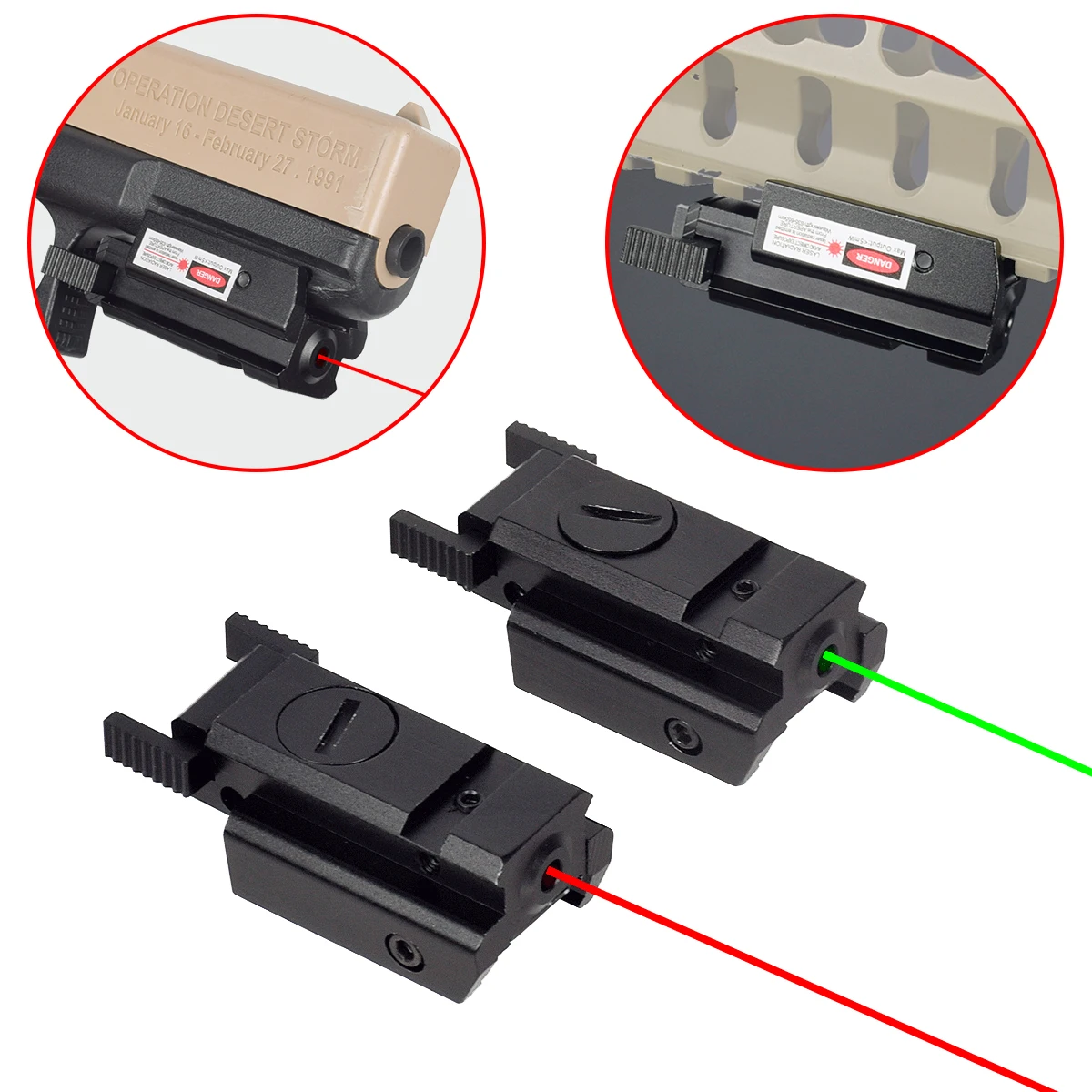Mira láser de punto verde/rojo de 11mm y 20mm, puntero láser, miras de tiro para pistola G17, mira láser, accesorios de caza para Rifle