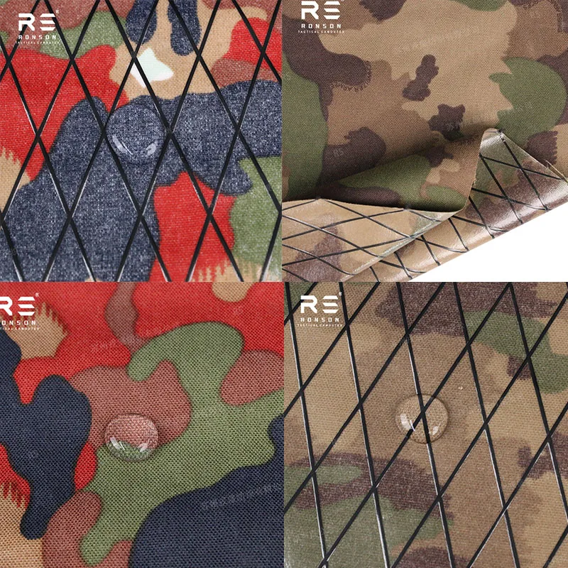 Accesorios de bolsa y equipaje impermeables compuestos de rejilla de alta resistencia de camuflaje para exteriores hechos de tela de nailon