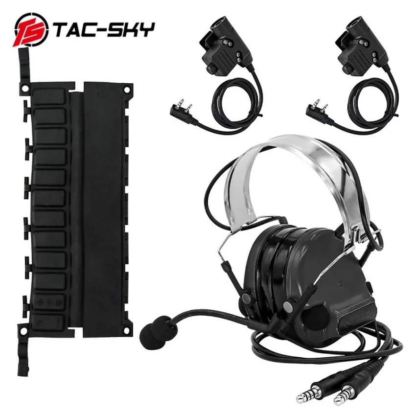 TAC-SKY militar TSC3 auriculares tácticos de comunicación Dual nueva diadema desmontable auriculares de caza y PTT U94 - imagen 3