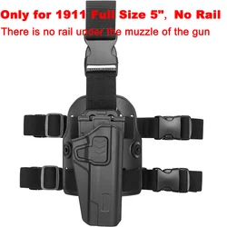 Funda de pierna 1911 para pistola Colt/Kimber/Springfield/RIA sin riel