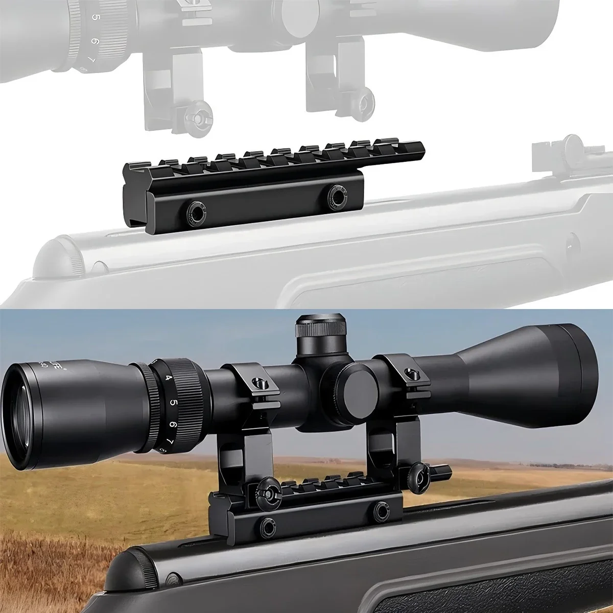 Adaptador de riel convertidor táctico de 11mm a 20mm, adaptador de cola de milano a riel Picatinny, montaje de Base de alcance, riel Picatinny superior - imagen 2