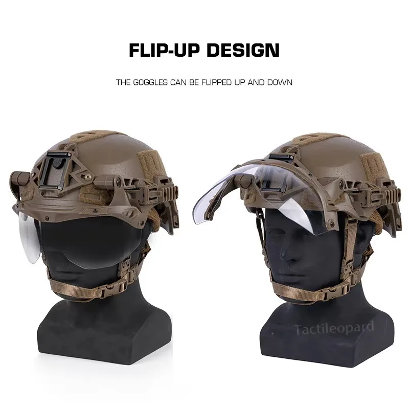 Casco táctico Wendy, gafas abatibles, función protectora, accesorios para casco, caza, entrenamiento Airsoft, equipo de Cosplay - imagen 2